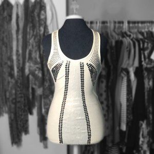 White Sequined Razorback Tank Top